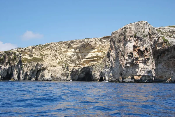 Paysage Côtier Grotte Bleue Malte — Photo