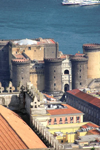 Vue Aérienne Château Nuovo Ville Naples Italie — Photo