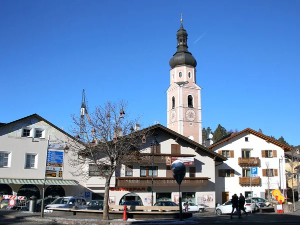 Kastelruth Itália Dezembro 2017 Alpine Village Chapel Dolomites Dec 2017 — Fotografia de Stock