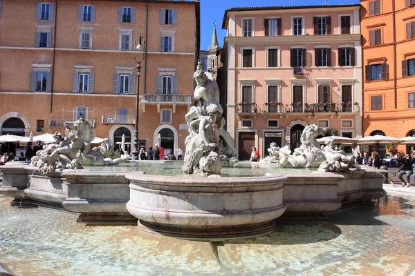 Rome Italy March 2009 Medieval Fountain Navona Rome March 2009 — 스톡 사진