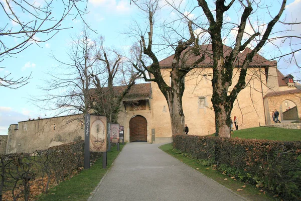 Gruyeres Švýcarsko Listopadu 2015 Historický Hrad Gruyeres Listopadu 2015 Švýcarském — Stock fotografie