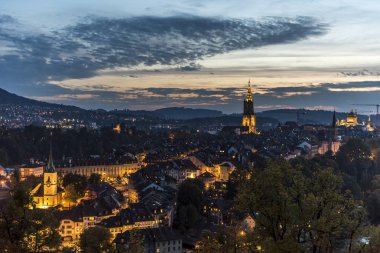 Bern güzel gece görünümü