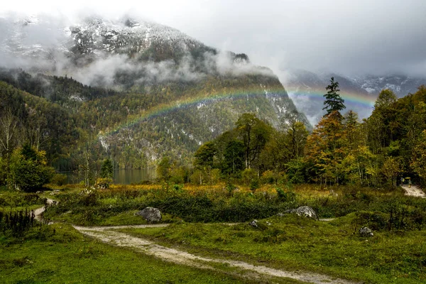 Krásná duha v Koenigssee — Stock fotografie