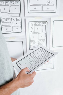 Ux web sitesi tasarım kablosu. Taslak, prototip, çerçeve, gelecek tasarım projesi. Ui / Ux - kullanıcı arayüzü, kullanıcı deneyimi tasarımcısı. Web tasarım stüdyosu için yaratıcı bir konsept. Web sitesi geliştirme