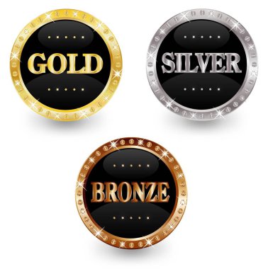 Altın, gümüş ve bronz poker fişleri