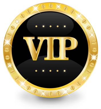 VIP yuvarlak işareti simgesi