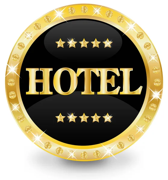 Chip de póquer con signo de hotel — Vector de stock