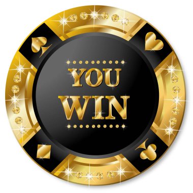 Poker chip seninle işareti kazanmak