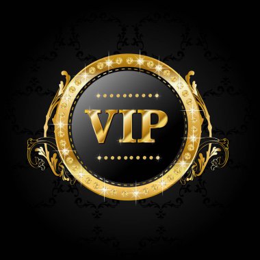 VIP yuvarlak işareti simgesi