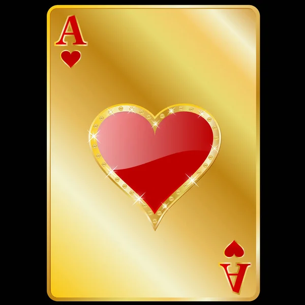 As de corazones juego de cartas — Vector de stock