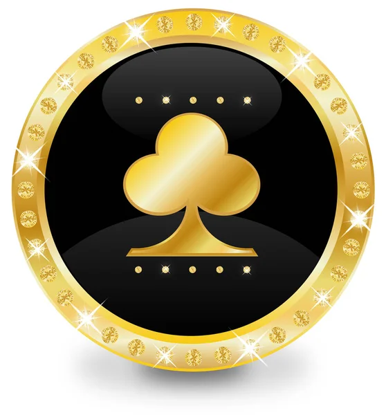 Poker chip z klubu znak — Wektor stockowy
