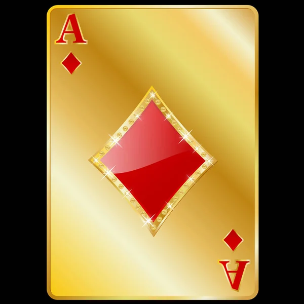 다이아몬드 카드 한 벌의 에이스 — 스톡 벡터