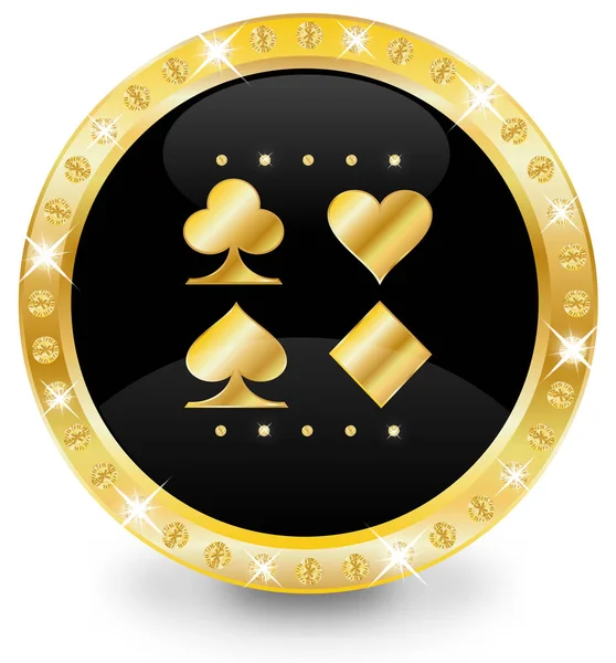 Poker chip z kombinezony karty — Wektor stockowy