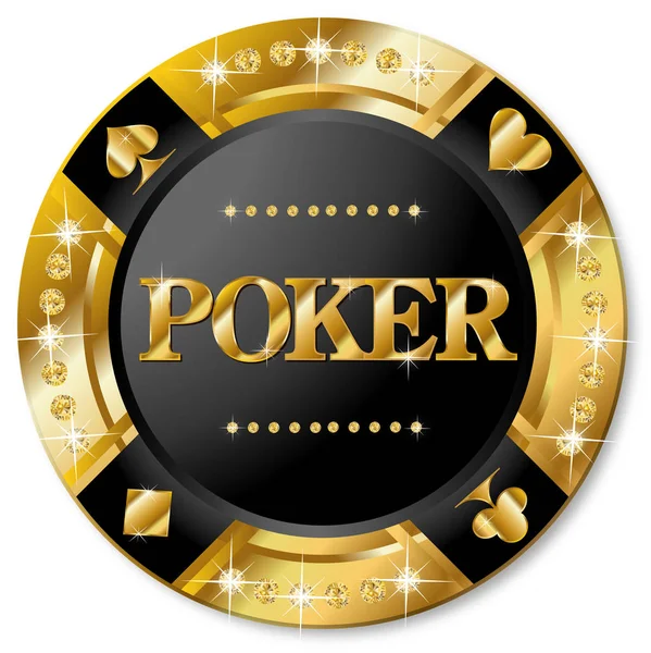 Ícone de chip de poker — Vetor de Stock