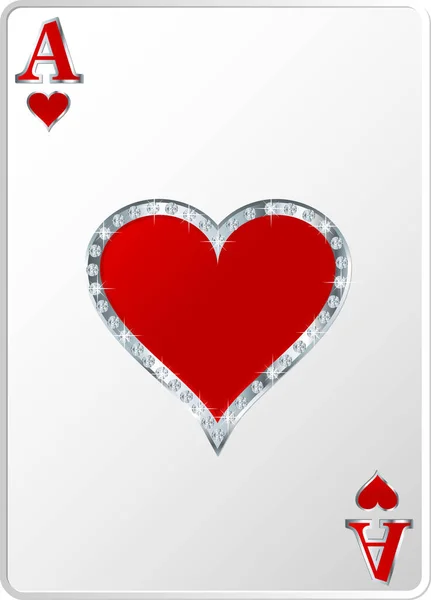Ace de coeur couleur carte — Image vectorielle