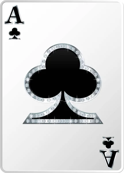 Ace de club couleur carte — Image vectorielle