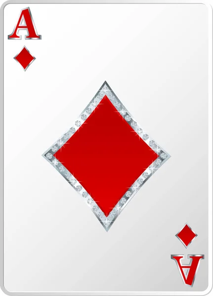 As de diamantes juego de cartas — Vector de stock