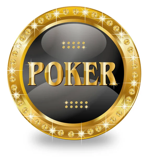 Icono de chip de poker — Vector de stock