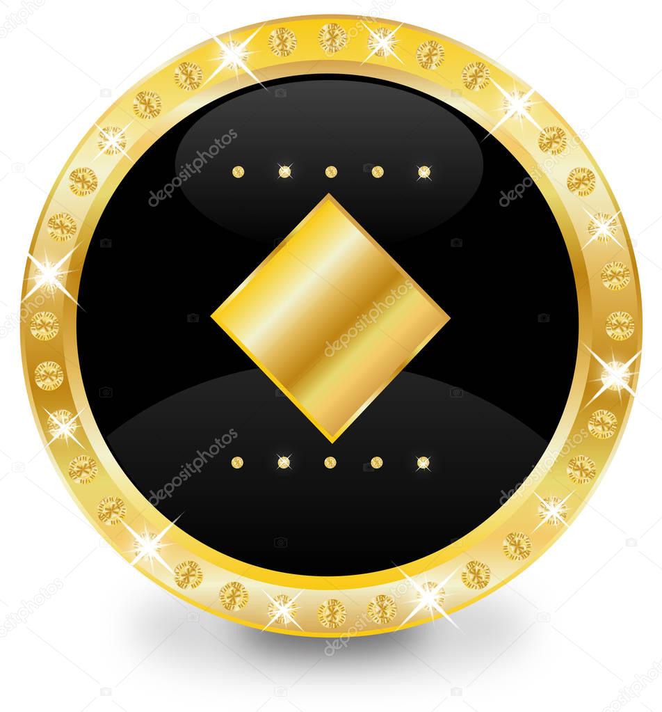 poker chip with diamond sign