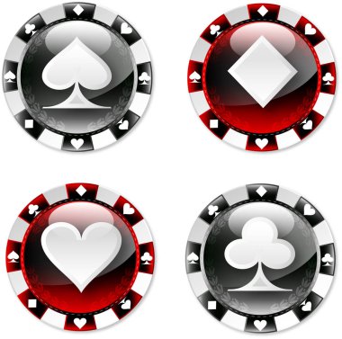 poker fişleri kartı takım elbise ile ayarla