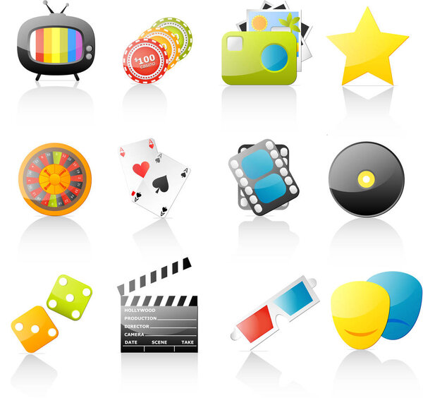 Набор икон развлечений
