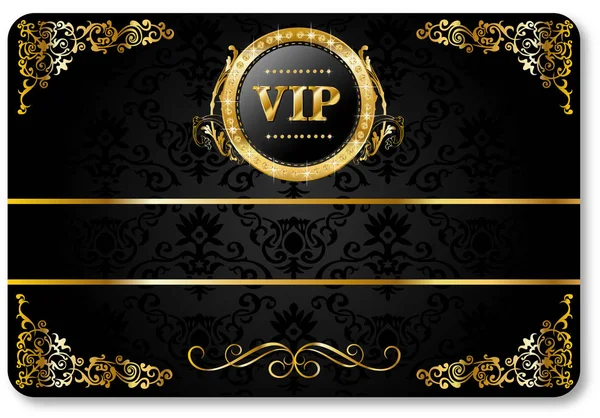 Elegante carta VIP nera — Vettoriale Stock