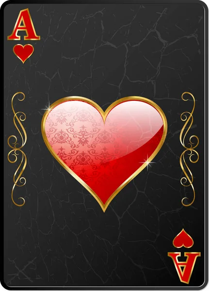 As de corazones juego de cartas — Vector de stock