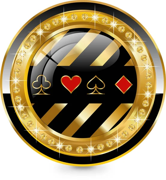 Logo rotondo poker — Vettoriale Stock