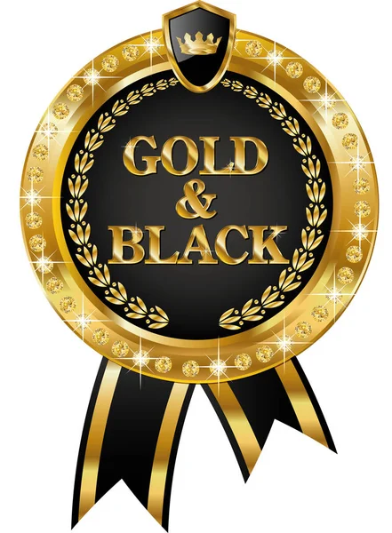 Goldene und schwarze Award-Ikone — Stockvektor
