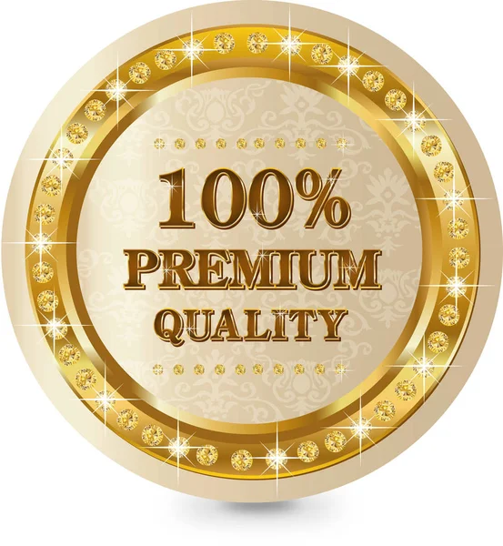 Premium quality round label — Stock Vector