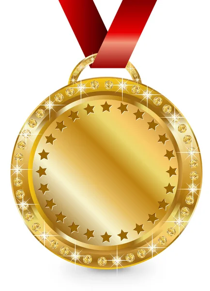 Ícone de medalha de ouro vazio — Vetor de Stock