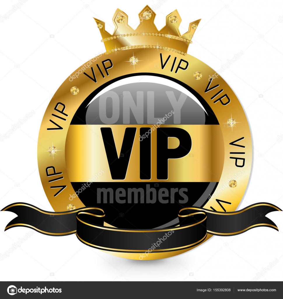 Vip round logo with crown — Stock Vector © ElenaBaryshkina #155392808