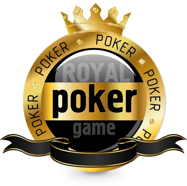 Logo vip poker redondo con corona — Vector de stock