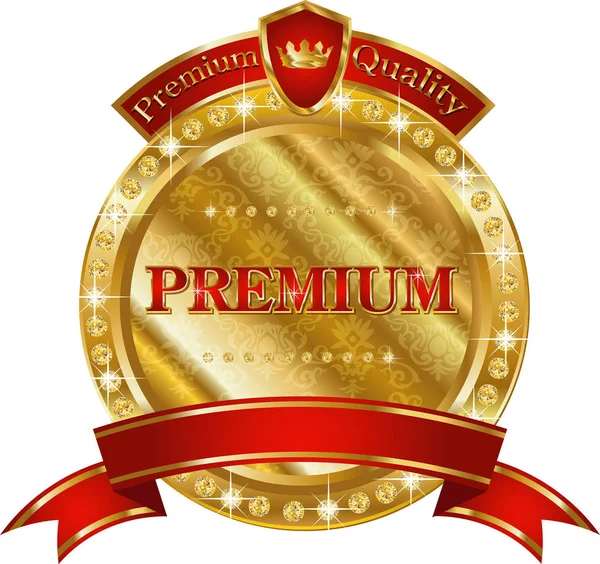 Premium quality round logo — Stock Vector