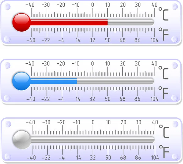 カラフルな温度計のコレクション — ストックベクタ