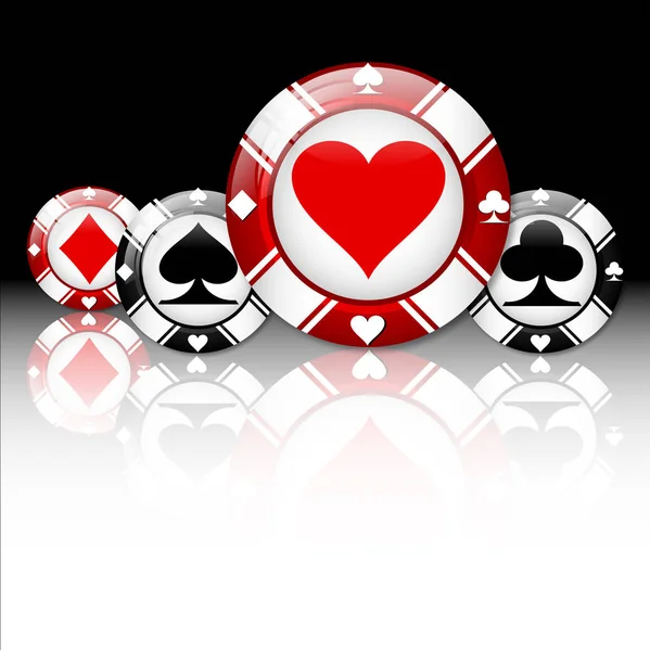 Casino fichas iconos — Vector de stock