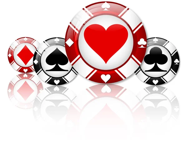 Casino chips pictogrammen — Stockvector