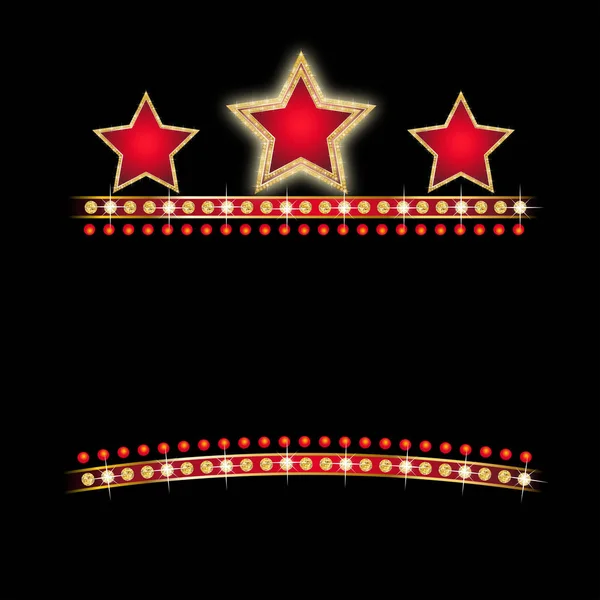 Fondo con estrellas y elementos dorados — Vector de stock