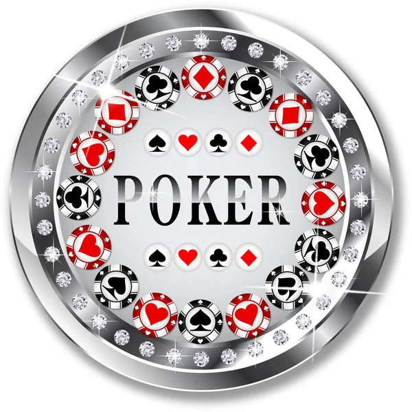 Poker okrągłe etykiety — Wektor stockowy