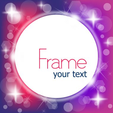 kopya alanı ile parlak yuvarlak çerçeve