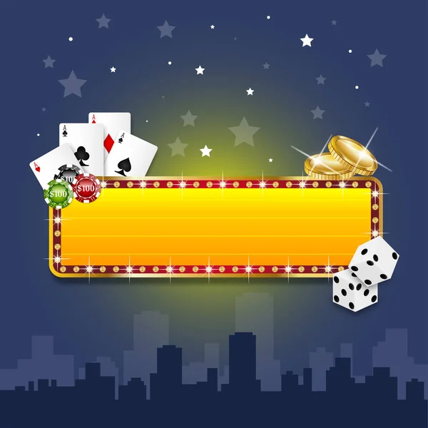 Fundo com elementos de casino — Vetor de Stock