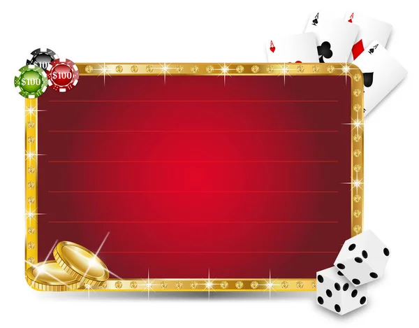 Fondo con elementos de casino — Vector de stock
