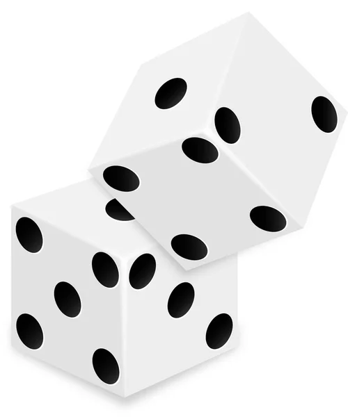 白光扑克骰子 — 图库矢量图片