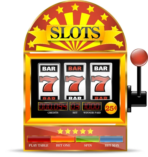 Szerencsés hetest slot machine — Stock Vector