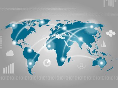 Arka plan olarak Dünya Haritası