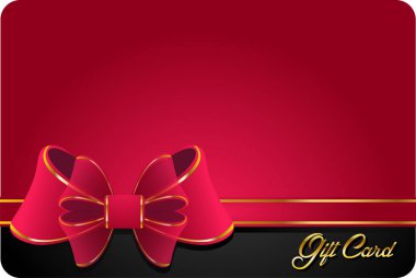 cadeau kaart met rode strik