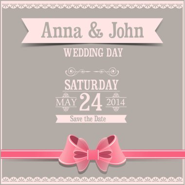 Düğün davetiyesi.