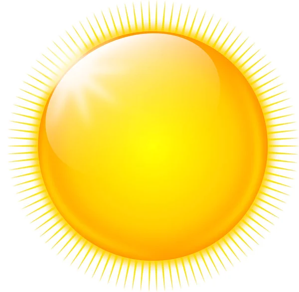 Leuchtend gelbes Sonnensymbol — Stockvektor