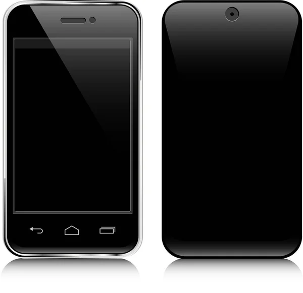 Phone mockup front, side and back — Stock Vector