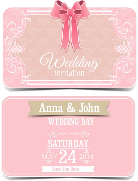 Tarjeta de invitación de boda — Vector de stock